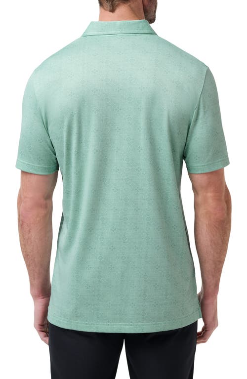 Travismathew Acropolis Geo Print Cotton Blend Polo In Eggshell Blue