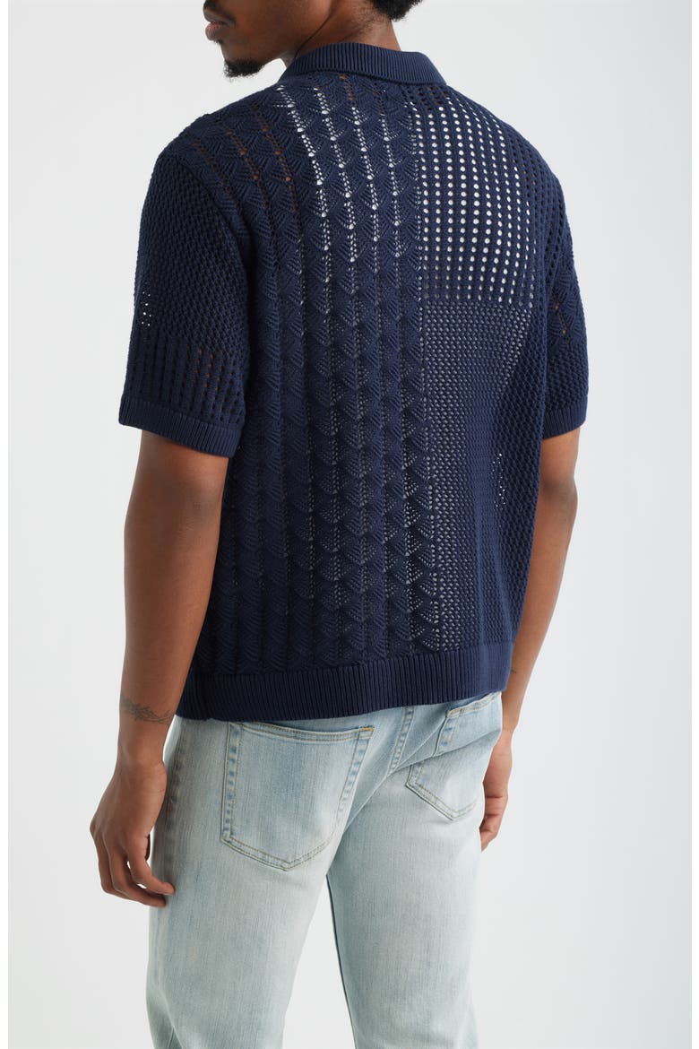 Preston Short Sleeve Cardigan, Alternate, color, NAVY