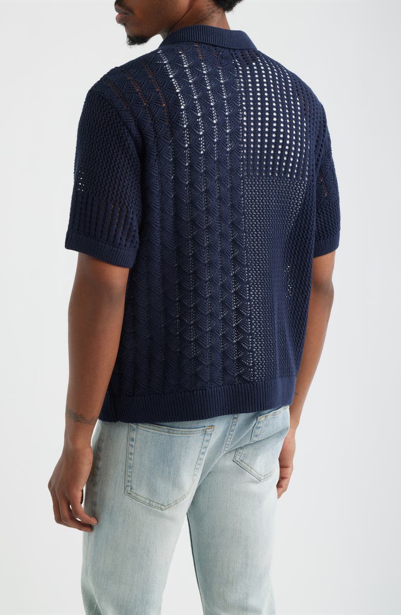Obey Preston Short Sleeve Cardigan, Alternate, color, Navy