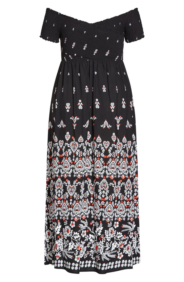 City Chic Off the Shoulder Maxi Dress, Alternate, color, 