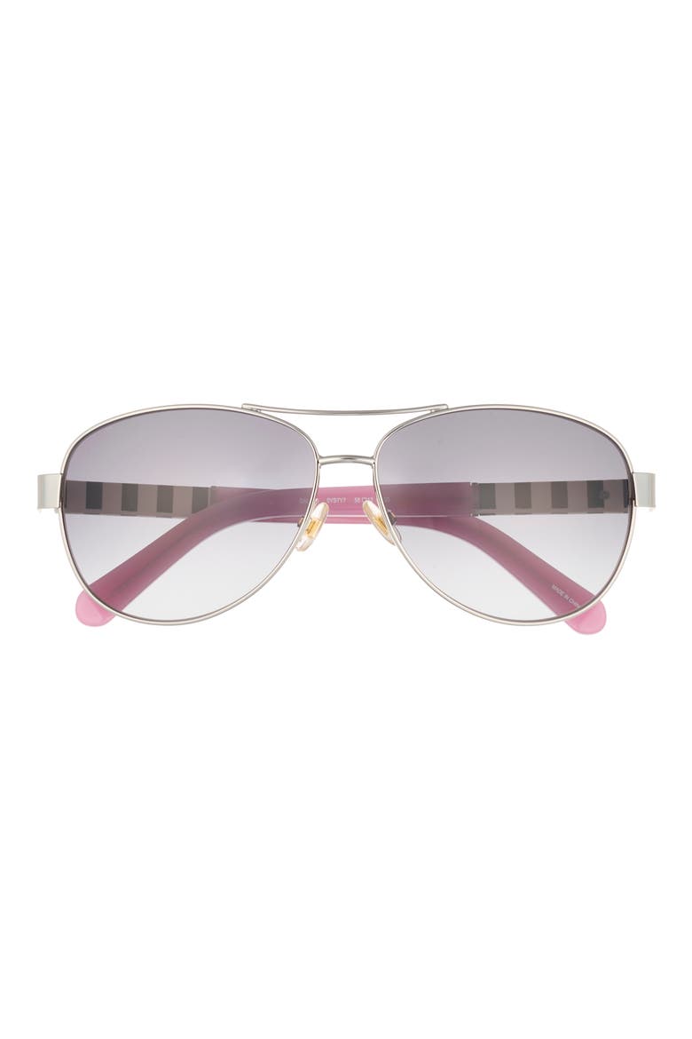 new york 'dalia' 58mm aviator sunglasses, Main, color, GREY