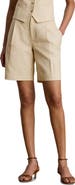 Lauren Ralph Lauren Pleated Linen Blend Shorts