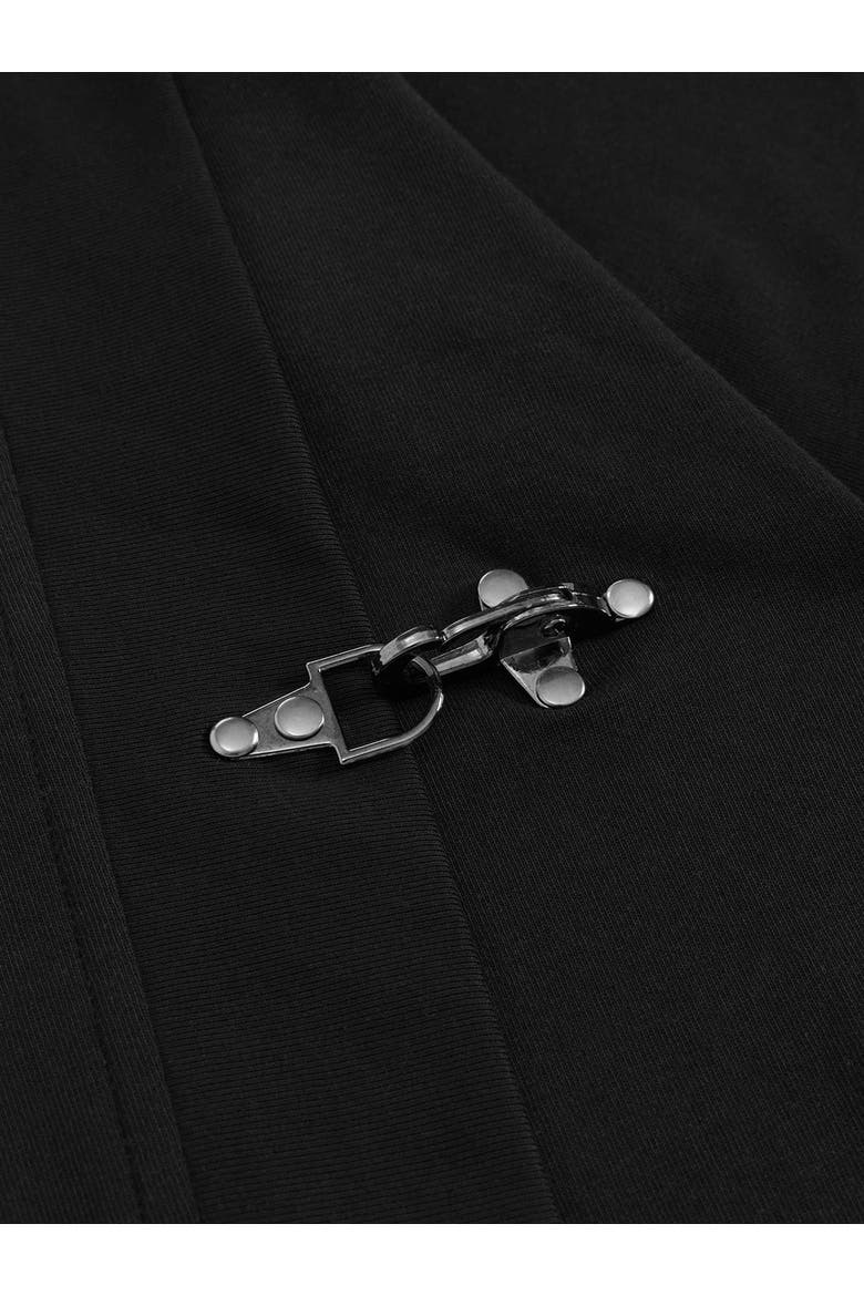 Boxy Metal Button Tee, Alternate, color, Black