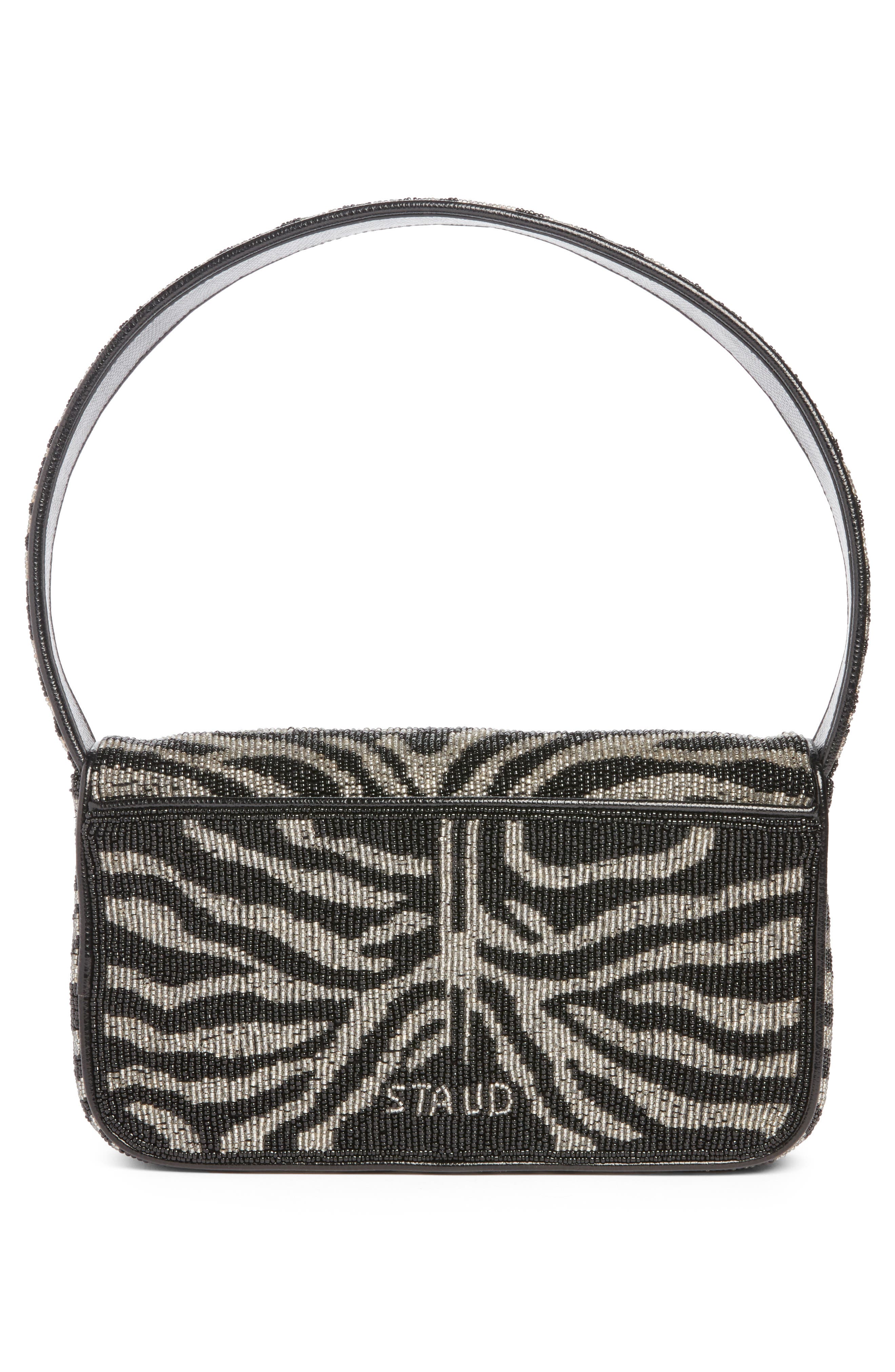Tommy Beaded Shoulder Bag, Alternate, color, BLACK/ WHITE