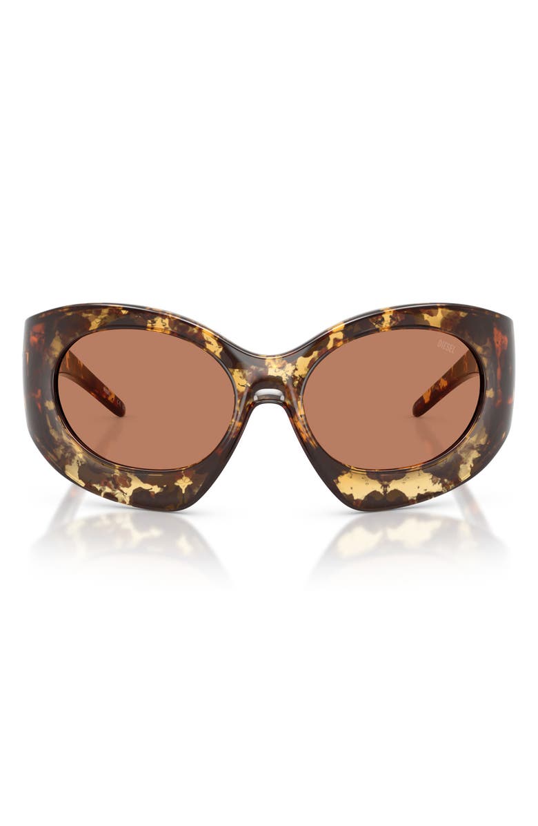 DIESEL<sup>®</sup> 56mm Cat Eye Sunglasses, Main, color, Yellow Havana / Light Brown