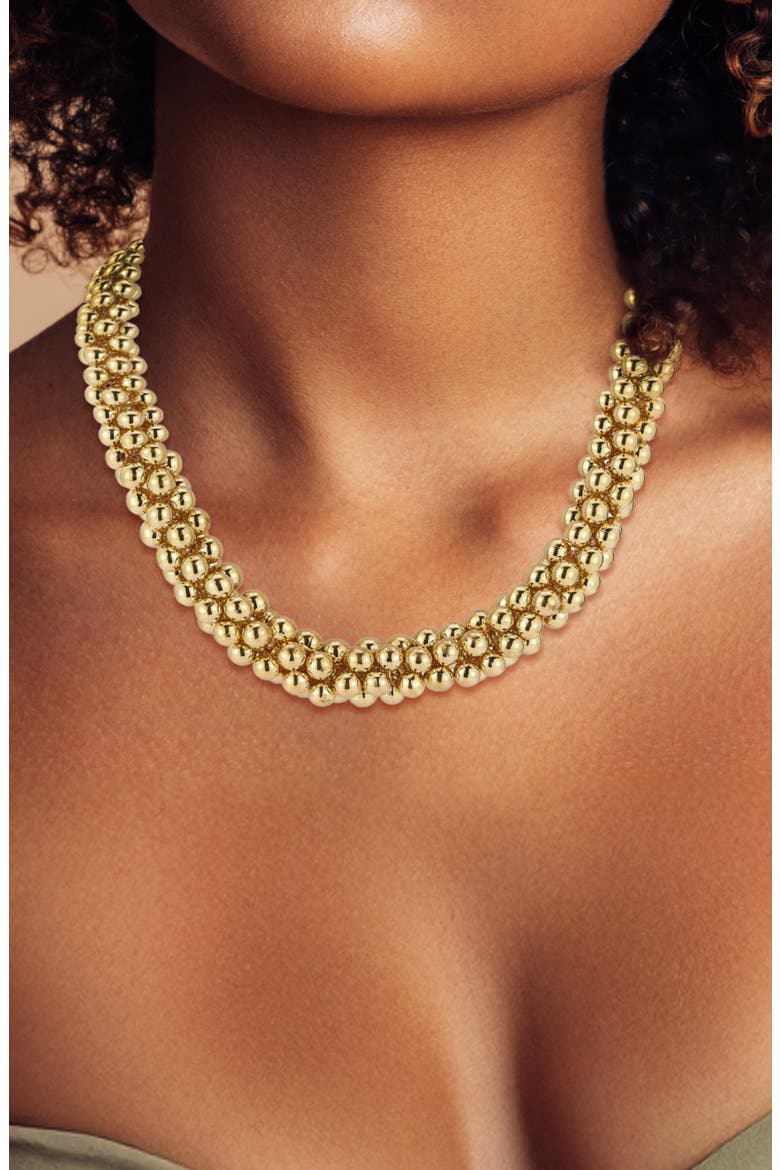 Multi Ball Collar Necklace, Alternate, color, GOLD