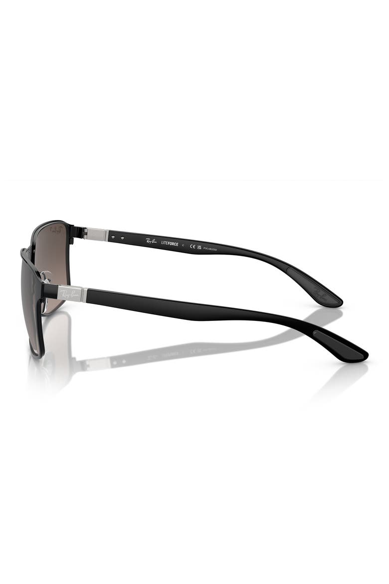 Chromance 55mm Polarized Square Sunglasses, Alternate, color, BLACK/GREY
