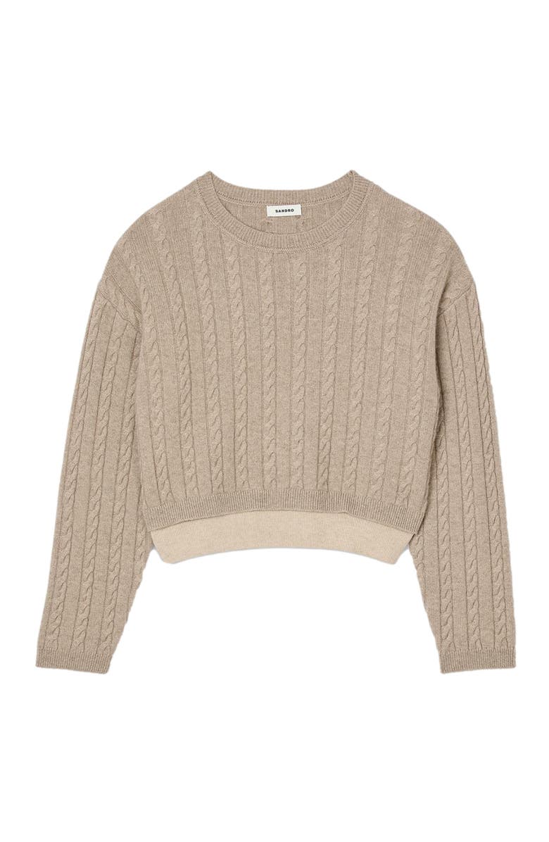 SANDRO Wool and cashmere sweater, Alternate, color, 