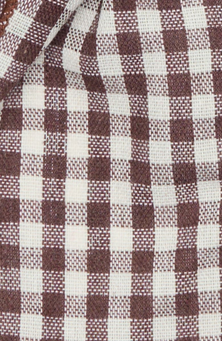 NATASHA Plaid Bow Scrunchie, Alternate, color, Brown