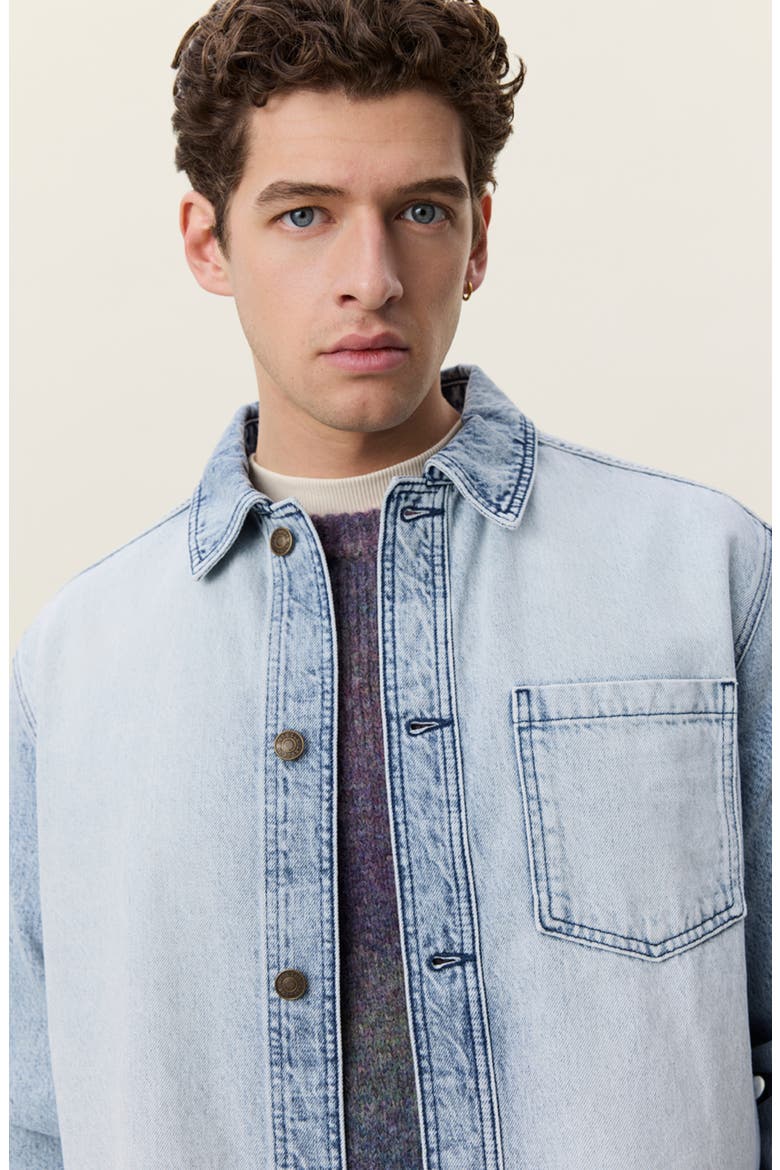 Bleached Denim Overshirt, Alternate, color, LIGHT ICE BLUE WASH