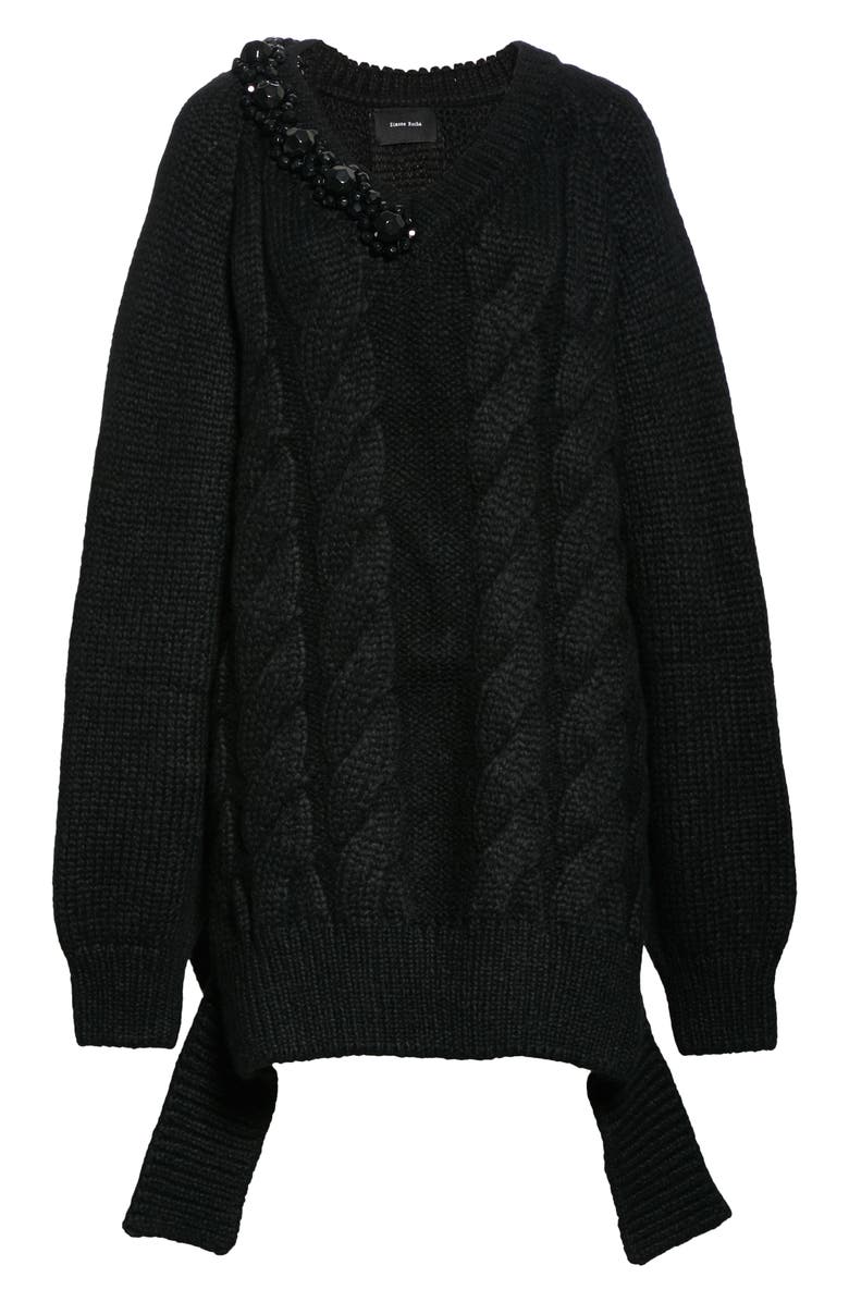 Simone Rocha Beaded Cable Alpaca Blend Sweater, Alternate, color,