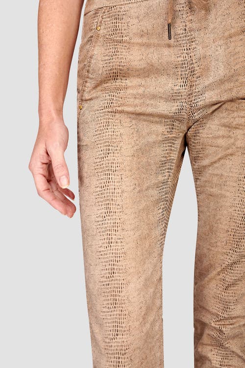 Alembika Serpent Print Slim-fit Stretch Jeans In Camel Serpent Print