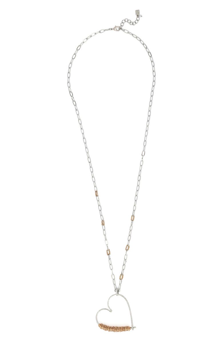 Robert Lee Morris Wire Wrap Heart Pendant Necklace, Main, color, Two Tone