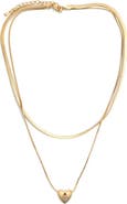 Panacea Double Layered Heart Pendant Necklace
