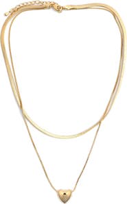 Panacea Double Layered Heart Pendant Necklace