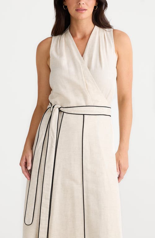 Brave + True Brave+true Ari Tie Waist Sleeveless Linen Blend Maxi Dress
