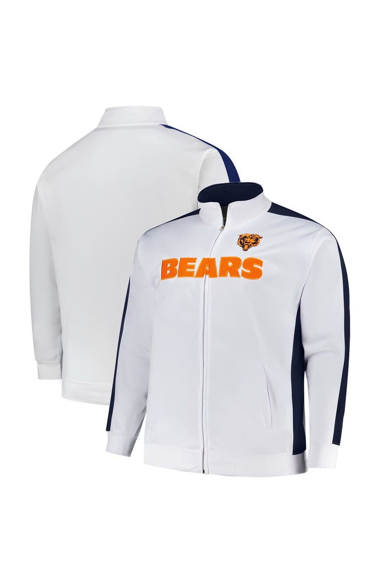 FANATICS Men's Fanatics White Chicago Bears Big & Tall Tricot Full-Zip Track Jacket, Main, color, White
