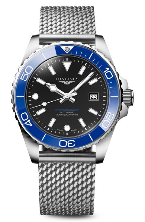 HydroConquest Automatic Mesh Strap Watch, 42mm