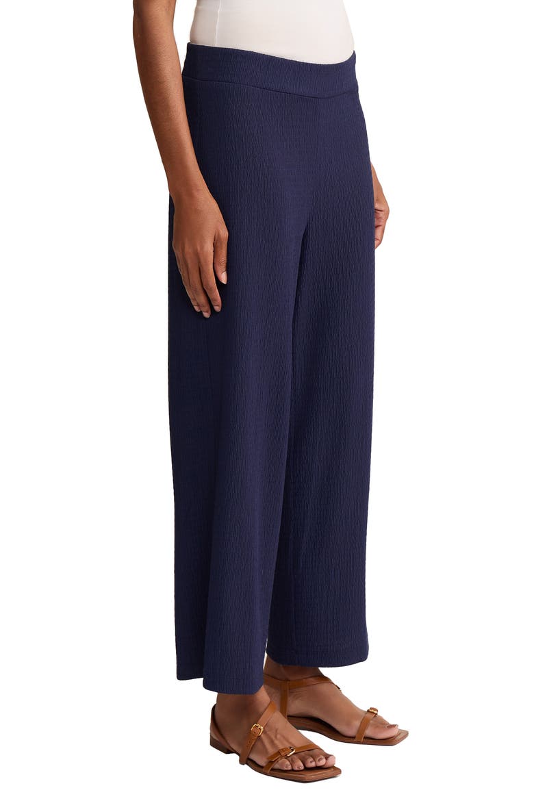 Crinkled High Waist Crop Wide Legs Pants, Alternate, color, PACIFIC NAVY