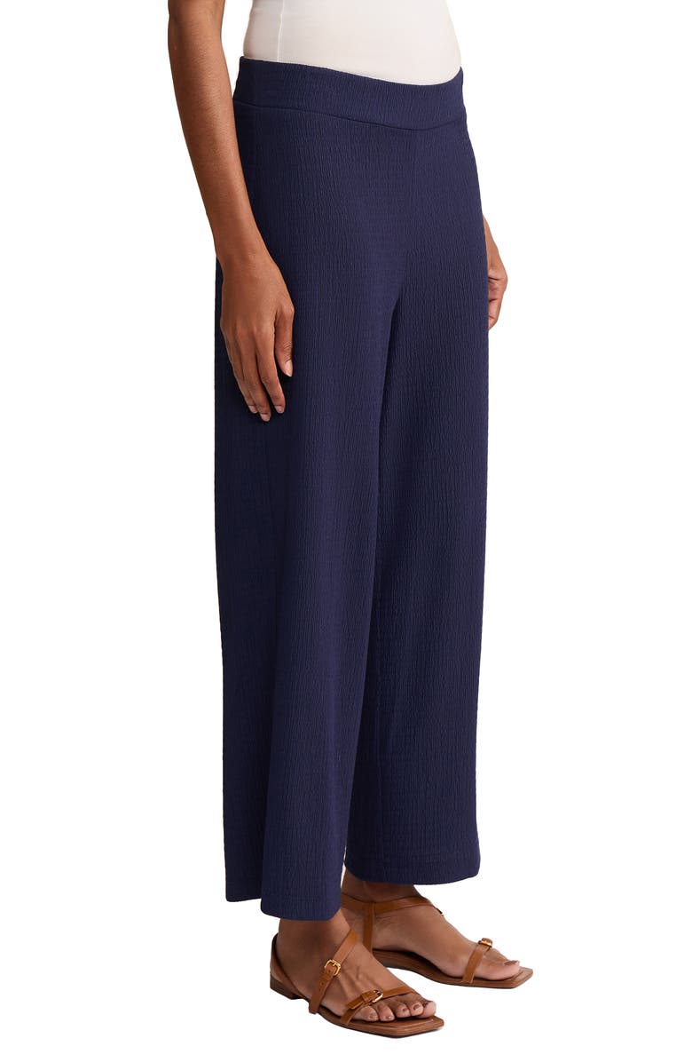 Jones New York Crinkled High Waist Crop Wide Legs Pants, Alternate, color, Pacific Navy