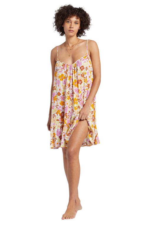 Shop Billabong Beach Vibes Floral Cover-up Dress In Salt Crystal Floral