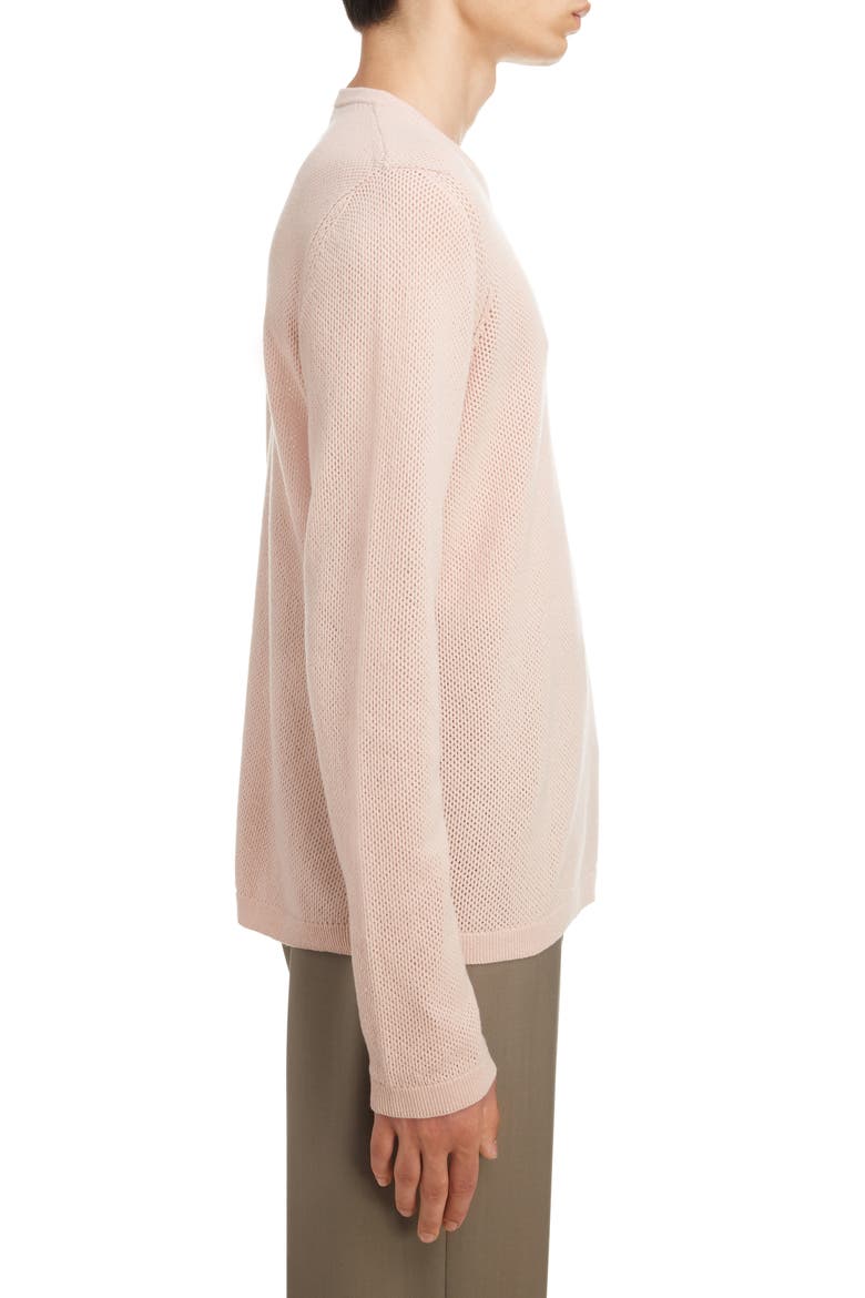 Crewneck Cashmere & Wool Sweater, Alternate, color, PINK