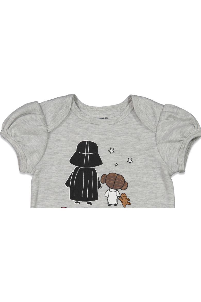 Darth Vader One Piece Bodysuit, Alternate, color, Grey Vader Leia