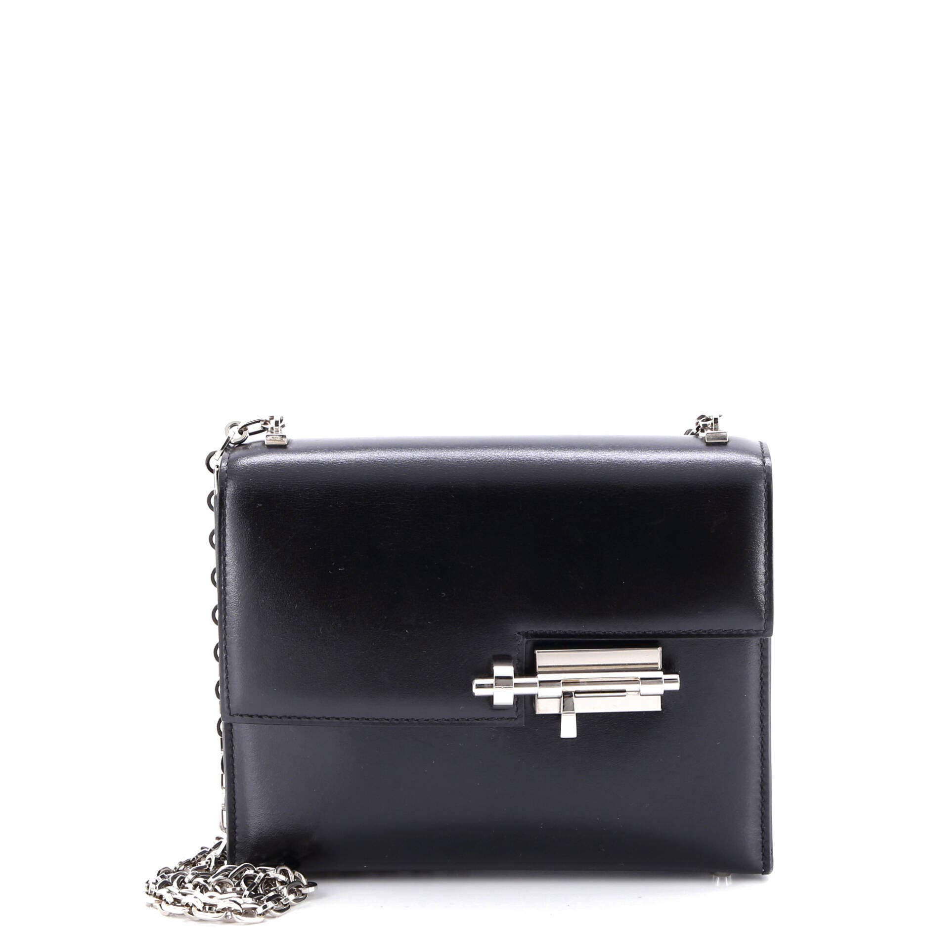 Pre-Owned Hermes Verrou Chaine Bag Tadelakt Mini, Main, color, Noir