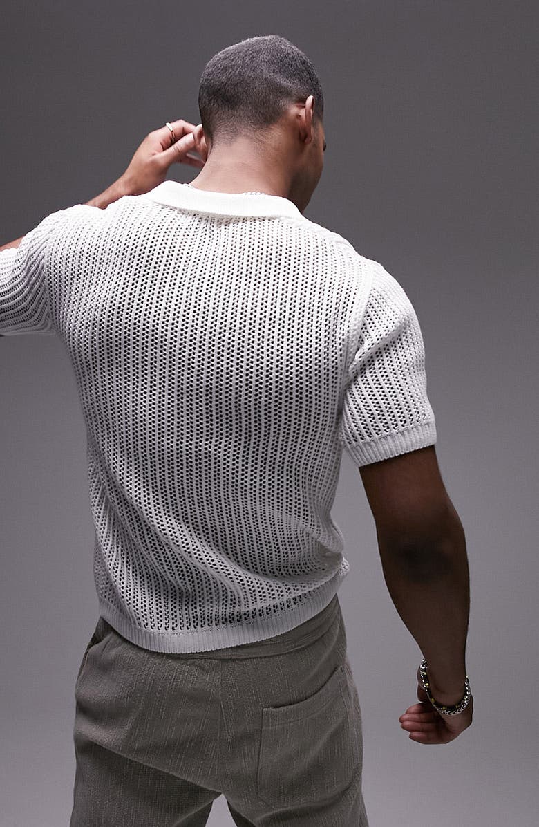Topman Crochet Polo, Alternate, color, 