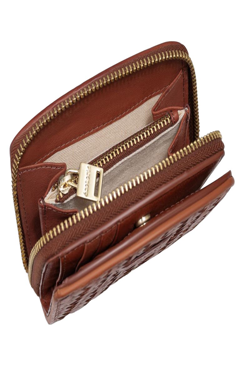 Katy Woven Leather Wallet, Alternate, color, BRANDY