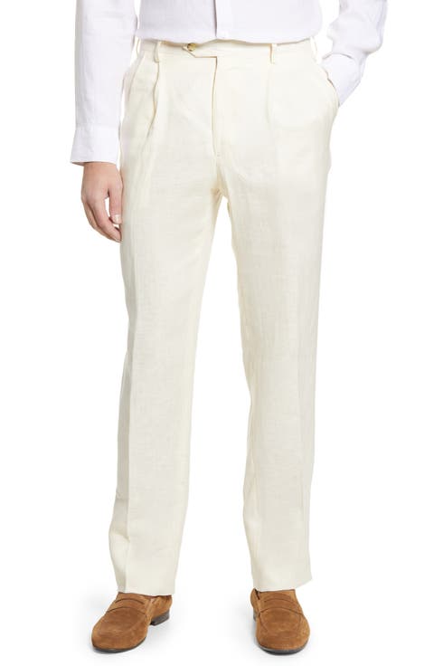 Pleat Front Linen Pants