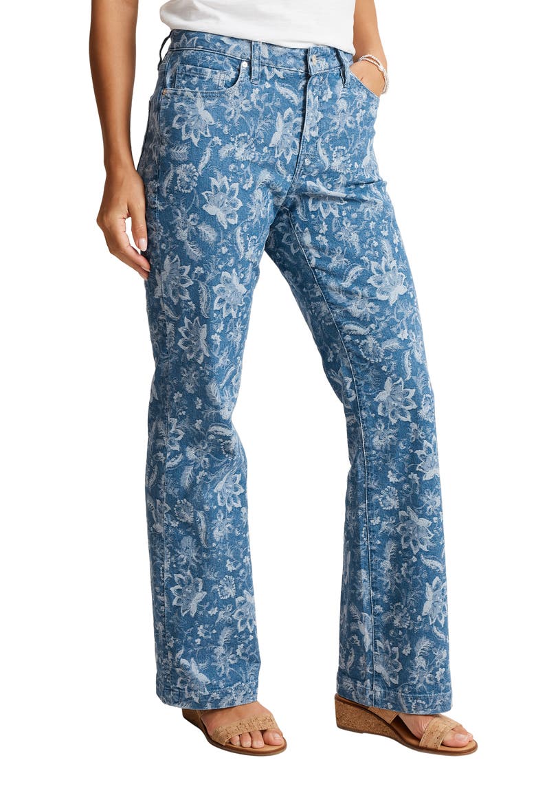 Jacquard Mid Rise Flare Jeans, Main, color, DRIFT TIDE WASH