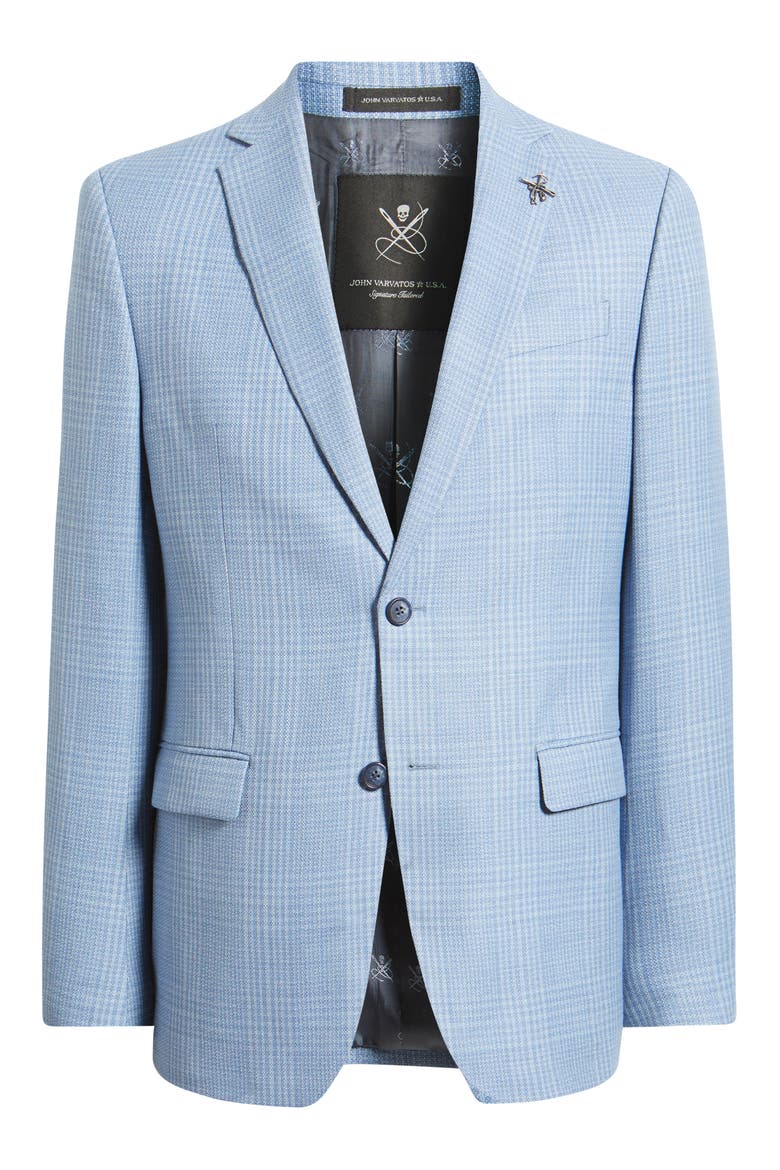 Bleecker Windowpane Plaid Wool Blend Sport Coat, Alternate, color, LIGHT BLUE