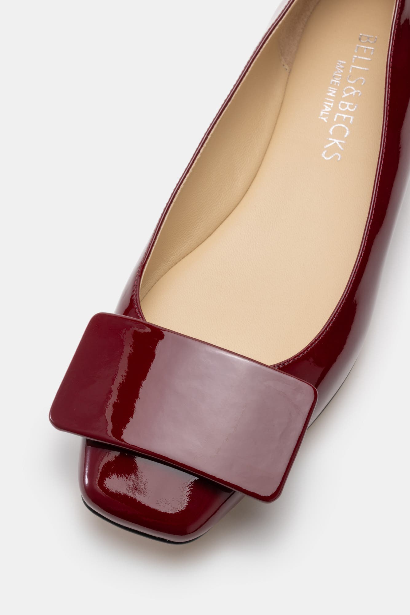 BELLS 
BECKS Emma Ballerina Flat with Tab, Alternate, color, Merlot