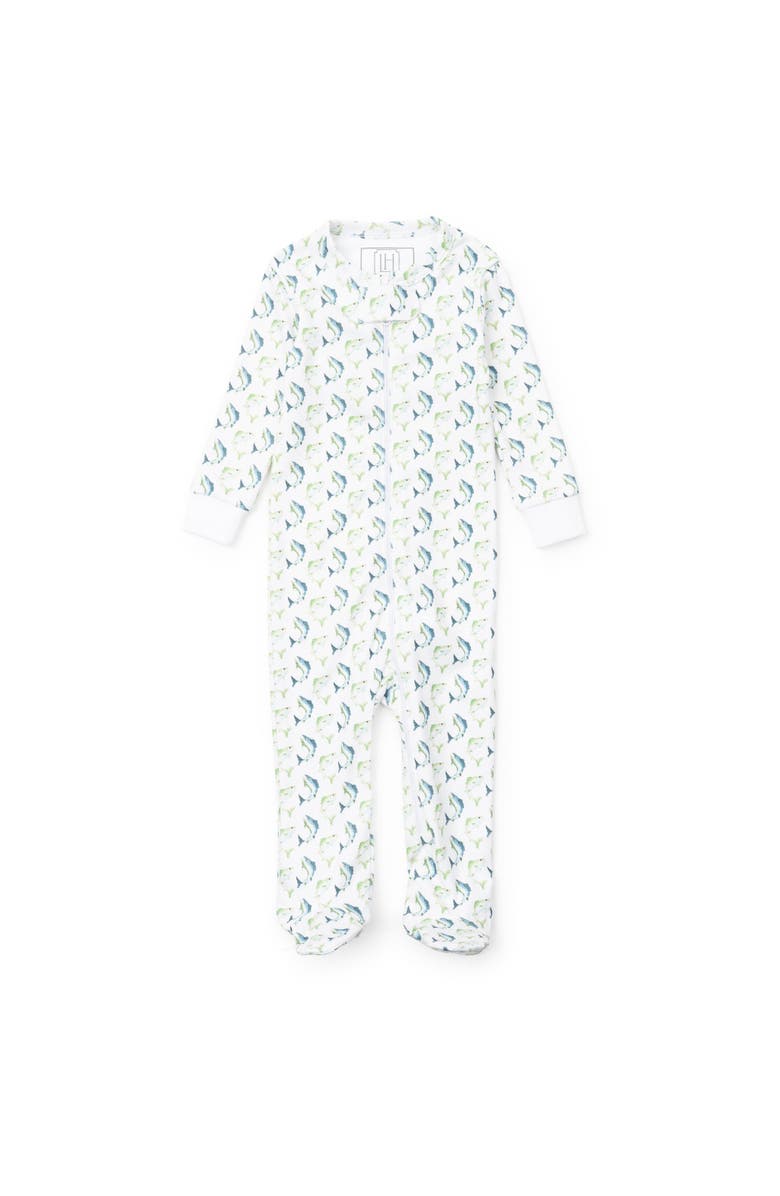 Lila and Hayes Parker Zipper Pajama, Main, color, Jumping Trout