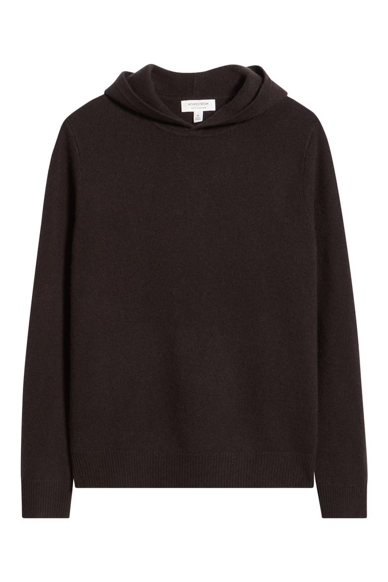 Luxe Cashmere Hooded Sweater, Alternate, color, BROWN LATTE