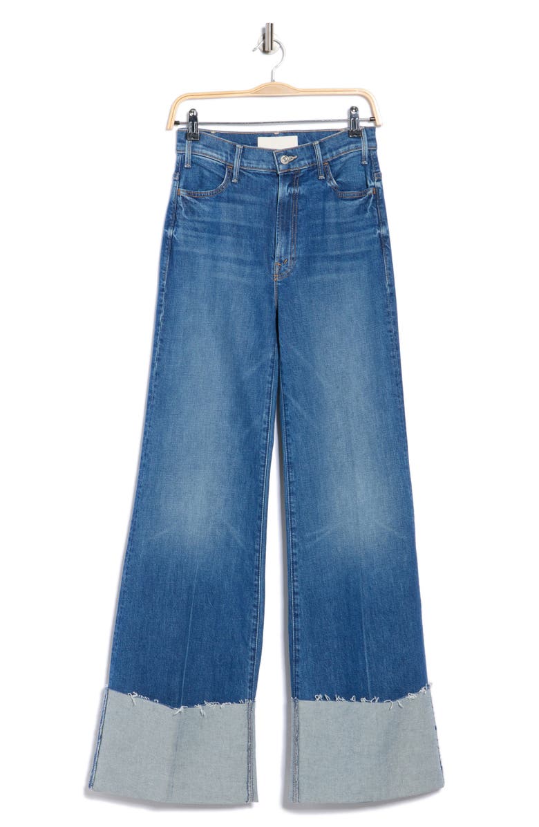 MOTHER Hustler Roller Heel High Waist Wide Leg Jeans, Alternate, color, 