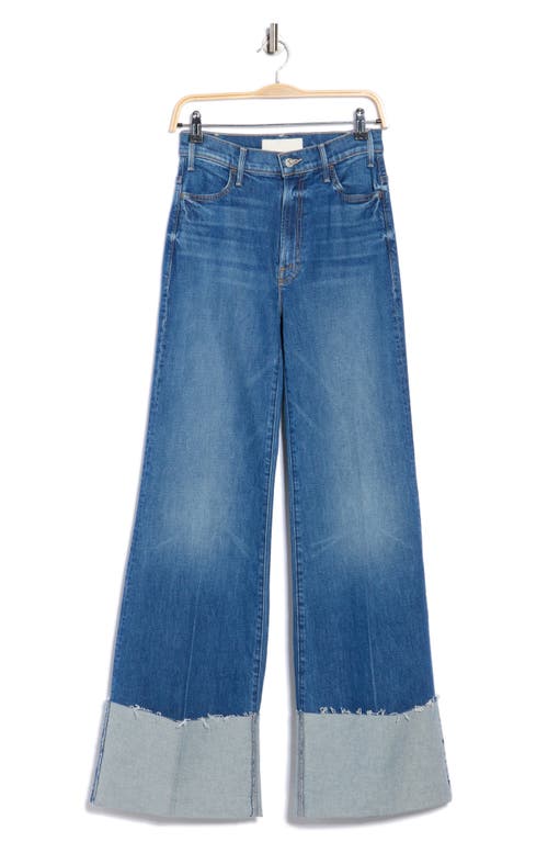 Mother Hustler Roller Heel High Waist Wide Leg Jeans In Blue