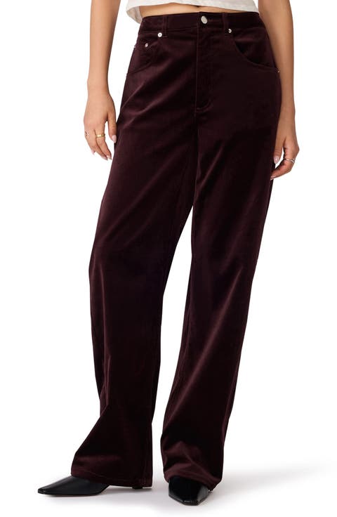 Sydnee Stretch Velvet Wide Leg Pants