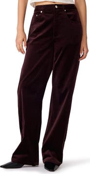 Steve Madden Sydnee Stretch Velvet Wide Leg Pants