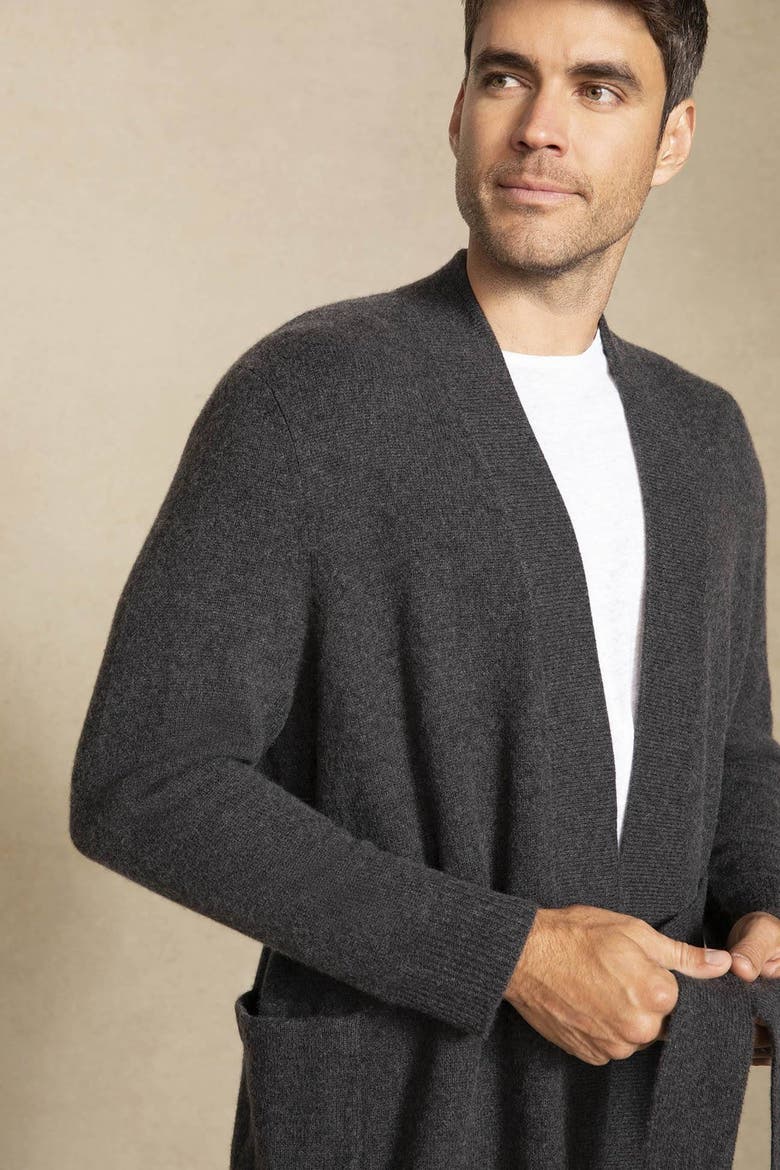 Angus Cashmere Robe, Alternate, color, Charcoal