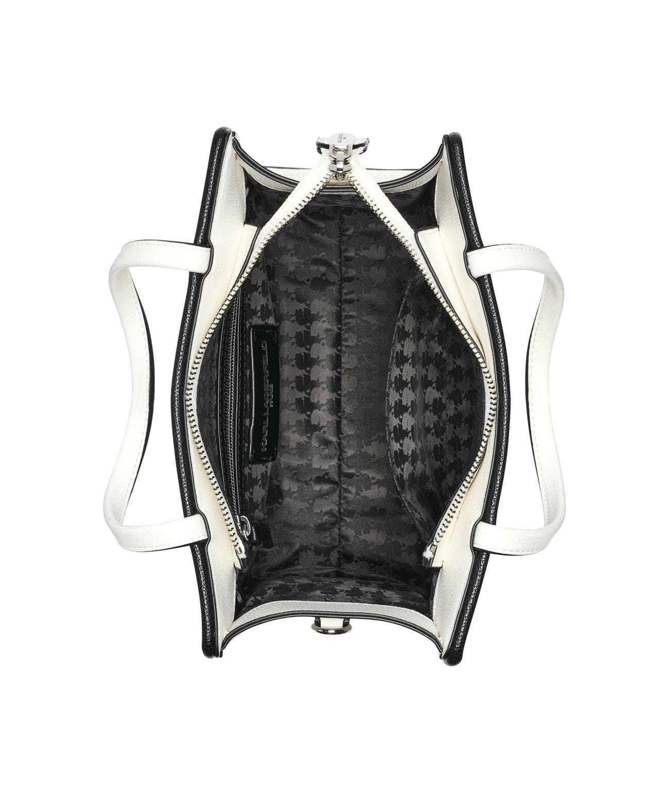 KARL LAGERFELD PARIS Maybelle Satchel, Alternate, color, White/Black