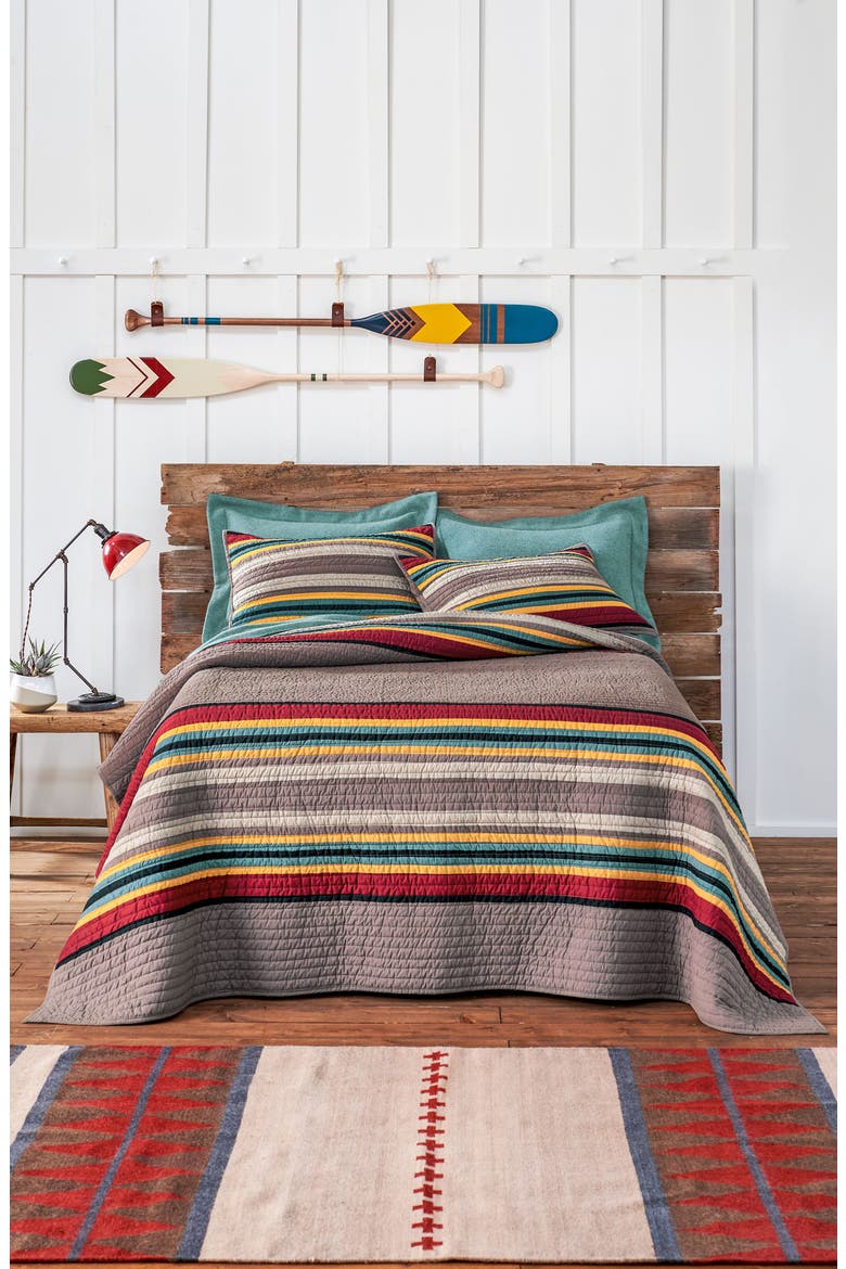 Yakima Camp Quilt & Sham Set, Main, color, BROWN