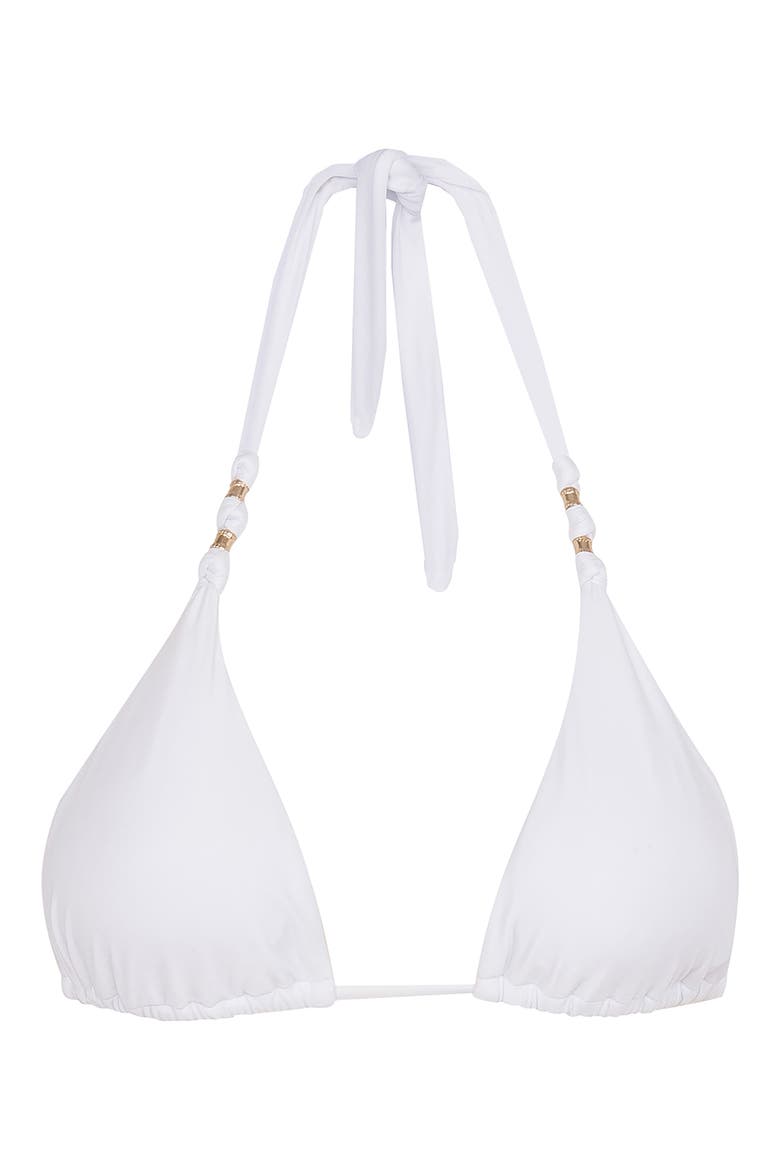 Paula Triangle Bikini Top, Alternate, color, WHITE