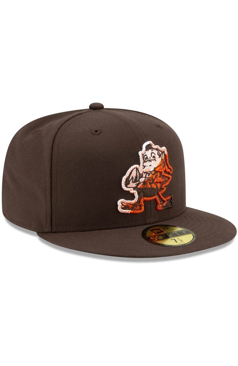 New Era Men's New Era Brown Cleveland Browns Color Dim 59FIFTY Fitted Hat, Alternate, color, 