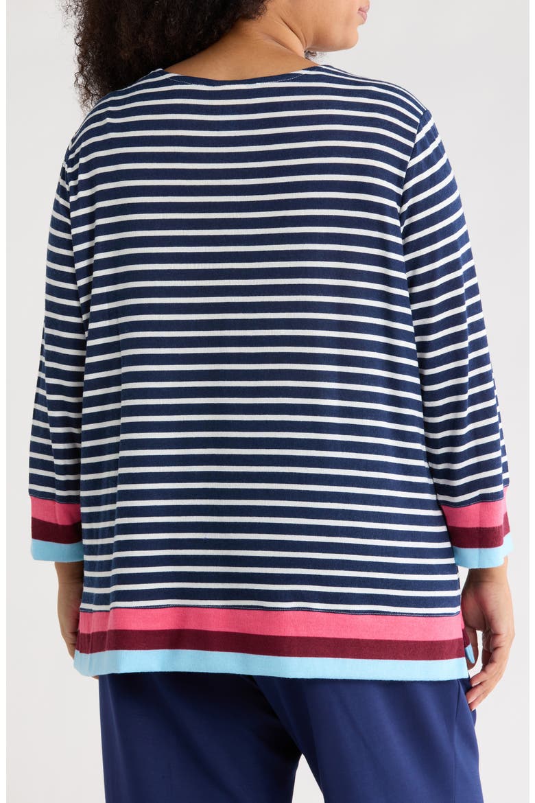 Stripe Hacci Pullover, Alternate, color, INDIGO MULTI
