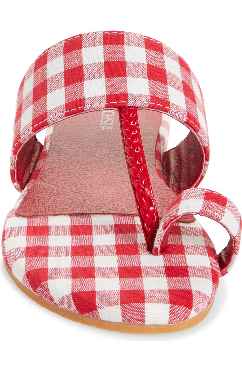 FUCHSIA Gingham Toe Sandal, Alternate, color, Red White