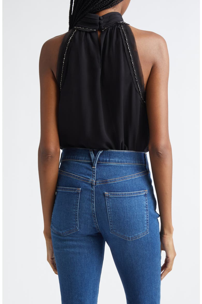 Tanisha Sleeveless Silk Top, Alternate, color, BLACK