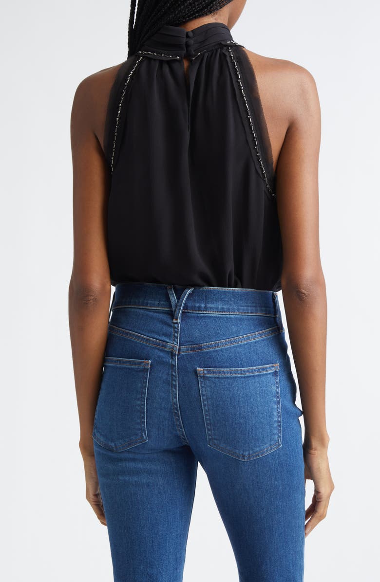 Veronica Beard Tanisha Sleeveless Silk Top, Alternate, color, Black