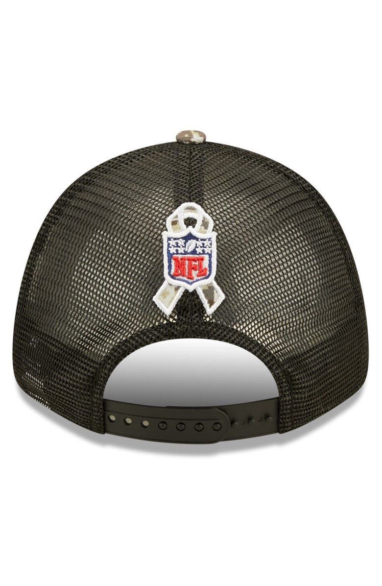 New Era Men's New Era Black/Camo Miami Dolphins 2022 Salute To Service 9FORTY Snapback Trucker Hat, Alternate, color, 